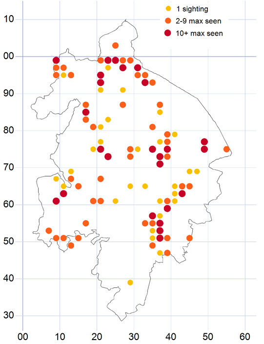 Distribution of the Small Heath 2010-2014 inclusive